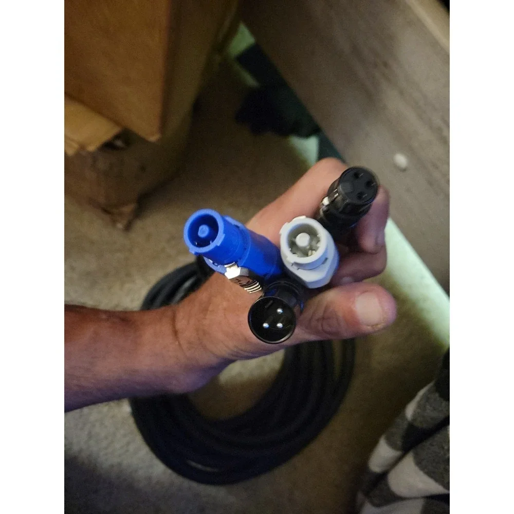 3 Pin DMX & Power Con Combo Link Cable 25 ft – 13AWG Power Control DMX Male  Fem